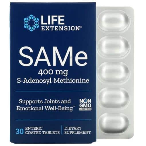 Life Extension - SAMe S-Adenosyl-Methionine 400mg - 30 enteric coated tabs