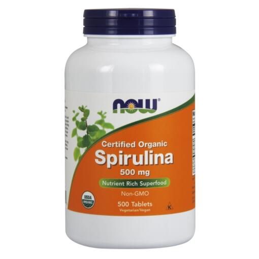 NOW Foods - Spirulina Organic 500mg - 500 tablets
