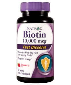 Biotiini nopeasti liukeneva, 10000mcg (mansikka) - 60 tablettia - Image 3