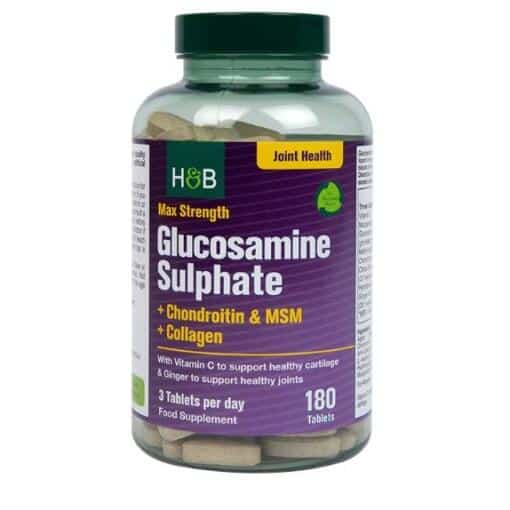 Max Strength Glucosamine Sulphate + Chondroitin & MSM + Collagen - 180 tablets