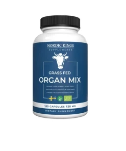 Koe pohjoismaisten kuninkaiden voima: 100% luomu ja ruoholla ruokittu sisäelinten sekoitus 180 kapselissa!