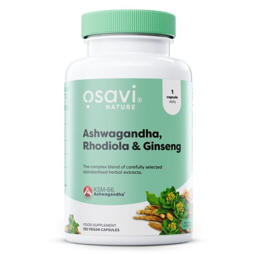 Ashwagandha + Rhodiola & Ginseng - 120 vegan capsules