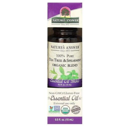 100% Pure Tea Tree & Spearmint Organic Blend Essential Oil - 15 ml.