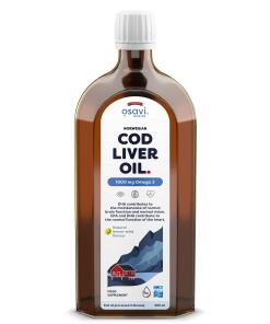 Norjalainen turskanmaksaöljy, 1000 mg Omega 3 (Sitruuna-Minttu) - 500 ml