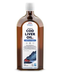 Norjalainen turskanmaksaöljy, 1000 mg Omega 3 (maultaan neutraali) - 500 ml