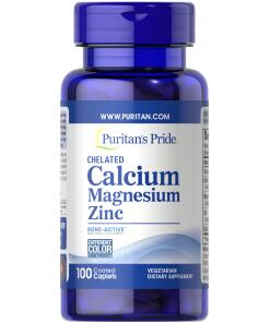 Puritan's Pride - Kalsium, Magnesium ja Sinkki - 100 tablettia
