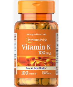 Puritan's Pride - K-vitamiini, 100 mcg - 100 tablettia