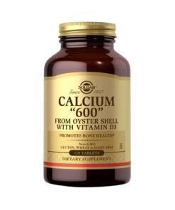 SOLGAR Calcium „600” from Oyster Shell with Vitamin D3 - Wapń z muszli ostryg (120 tabl.)