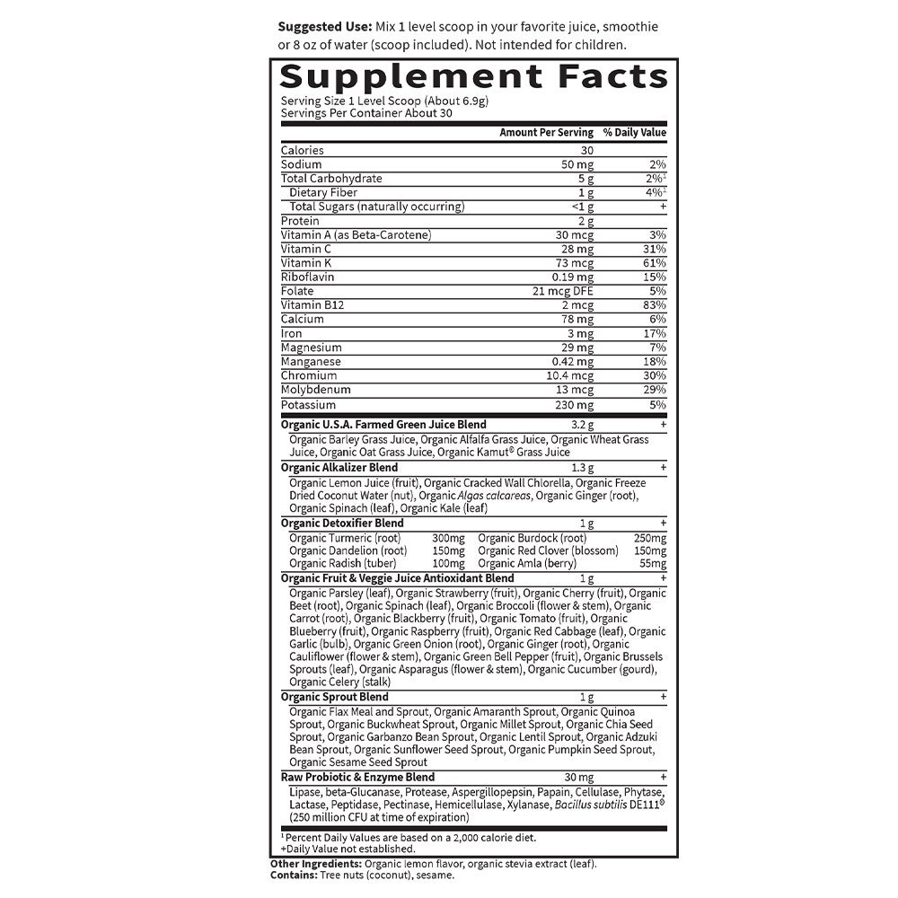 Citron Ingefær - 282 gram Juiced Green Superfood