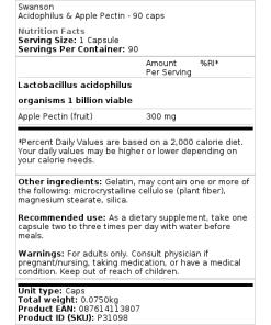 Acidophilus & Omenapektiini - 90 kapselia - Image 2