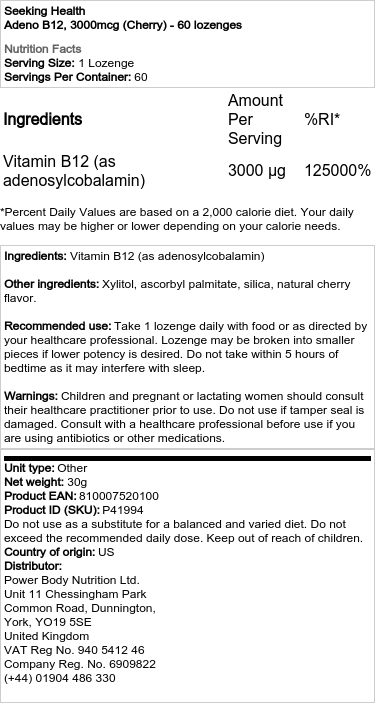 3000 mcg (Kirsebær) - 60 sugetabletter