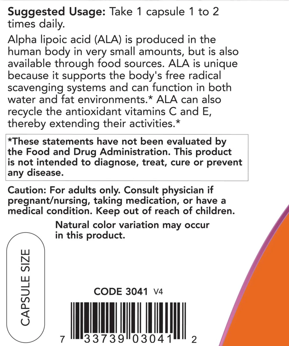 Alfalipoiinihappo C- ja E-vitamiinien kanssa, 100 mg - 120 kapselia - Image 3