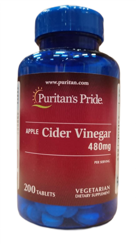 Puritan's Pride - Omenaviinietikka, 480 mg - 200 tablettia