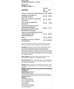 B-vitamiinikompleksi Plus Metyylivapaa - 100 kapselia - Image 2
