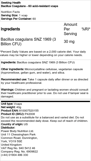 Bacillus Coagulans - 60 suojakalvopäällysteistä kapselia - Image 2