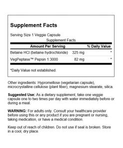 Betaiini HCl - 250 kasviskapselia - Image 3