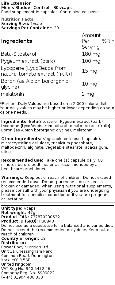 Virtsarakon hallinta miehille - 30 kapselia - Image 2