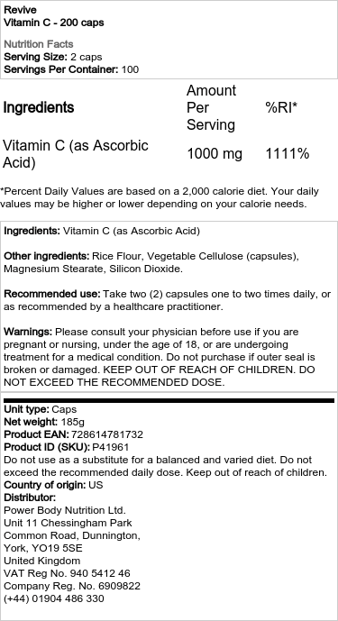 C-vitamiini - 200 kapselia - Image 2