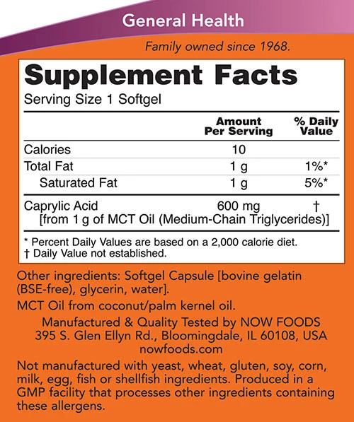 Kapryylihappo, 600mg - 100 pehmytkapseliä - Image 2