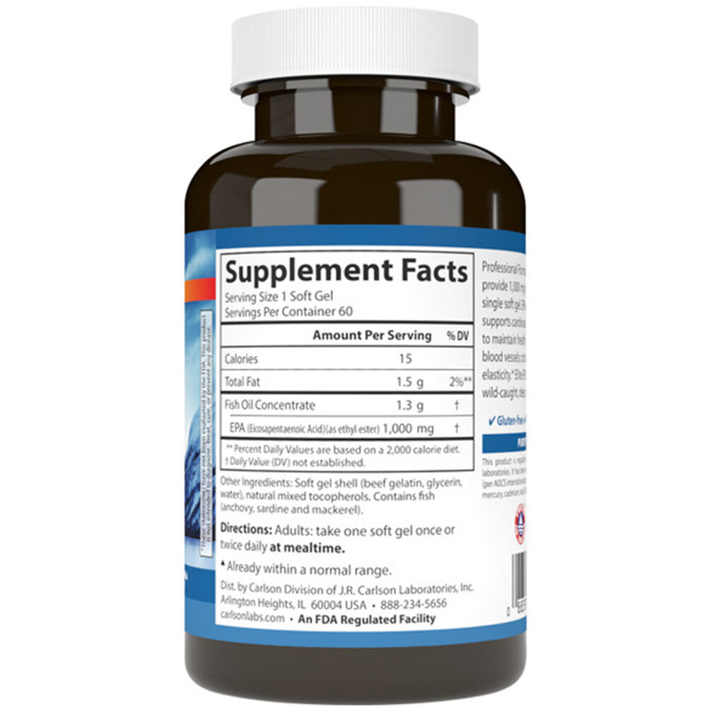 Carlson Labs Elite EPA Gems 1000 mg, 60 pehmeää kapselia - Image 3