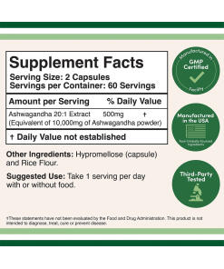 Double Wood Supplements - Ashwagandha (120 kapselia) - Image 2