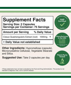 Double Wood Supplements - Cissus Quadrangularis -uute (150 kapselia) - Image 2