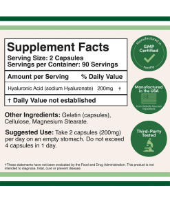 Double Wood Supplements - Hyaluronihappo (180 kapselia) - Image 2