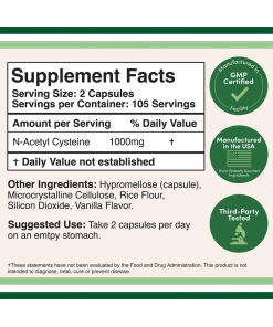 Double Wood Supplements - N-asetyylikysteiini (NAC) 210 kapselia - Image 2