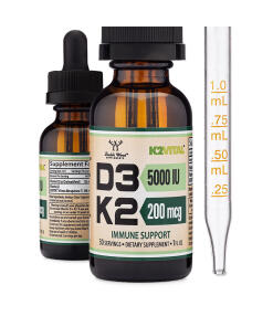 Double Wood Supplements - D3-vitamiini + K2-vitamiini neste (30 ml) - Image 3