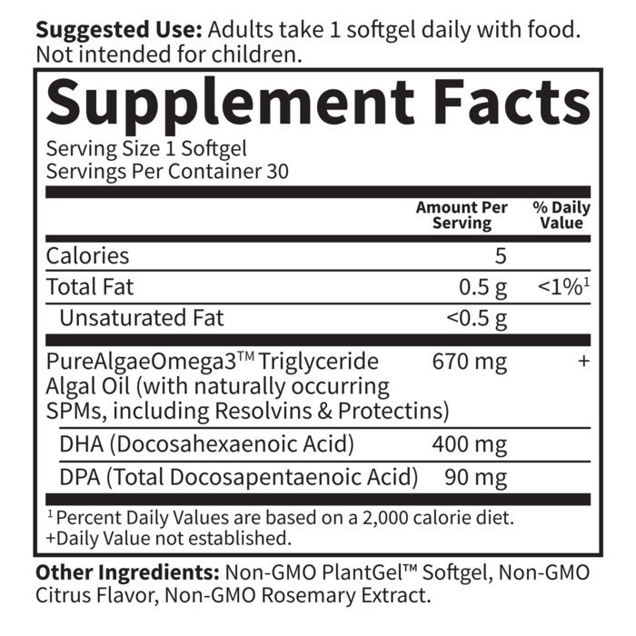 Dr. Formulated Kasviperäinen DHA - 30 pehmeää kapselia - Image 2