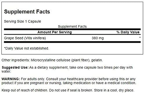 Täyden spektrin rypäleen siemen-uute, 380 mg - 100 kapselia - Image 3