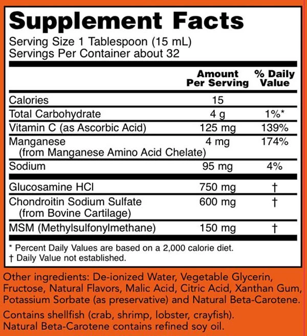 Glukosamiini ja kondroitiini MSM:llä nestemäinen - 473 ml - Image 2