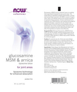 MSM & Arnica Liposome Lotion - 237 ml.