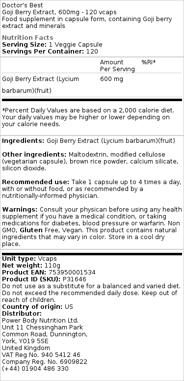 Gojimarja-uute, 600 mg - 120 kapselia - Image 3