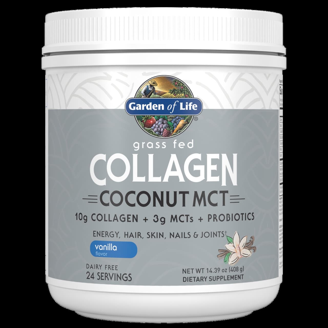 Græsfodret Kollagen Kokosnød MCT Vanilje 14