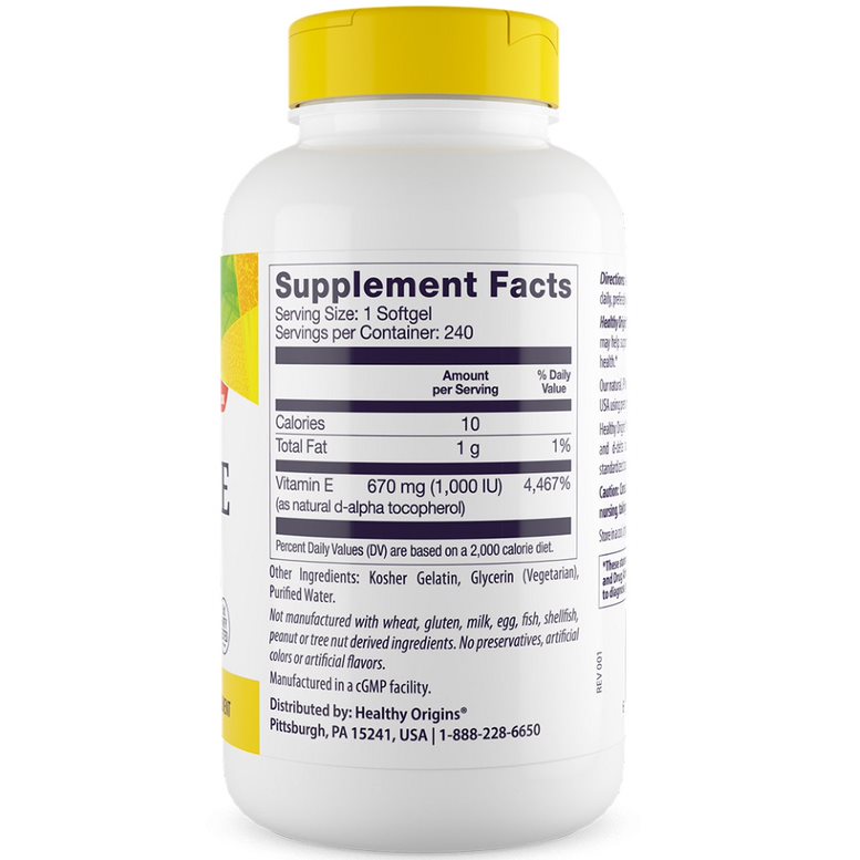 Healthy Origins E-1000 Depot 240 pehmeää kapselia - Image 3