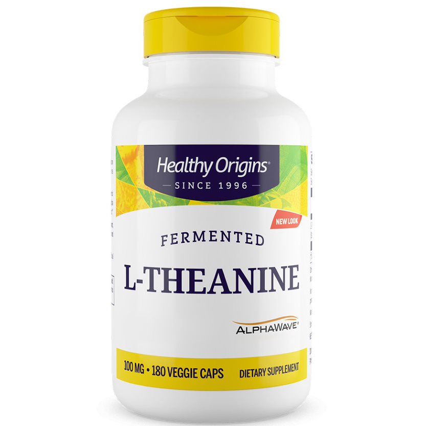 Healthy Origins L-Theanine 100 mg (AlphaWave®) 180 Veg. Capsules
