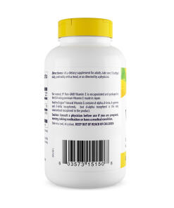 Healthy Origins Luonnollinen E-vitamiini 1000 IU, 120 pehmeää kapselia - Image 4