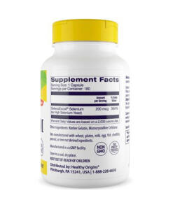 Healthy Origins Seleno Excell Seleeni 200 mcg, 180 kapselia - Image 3