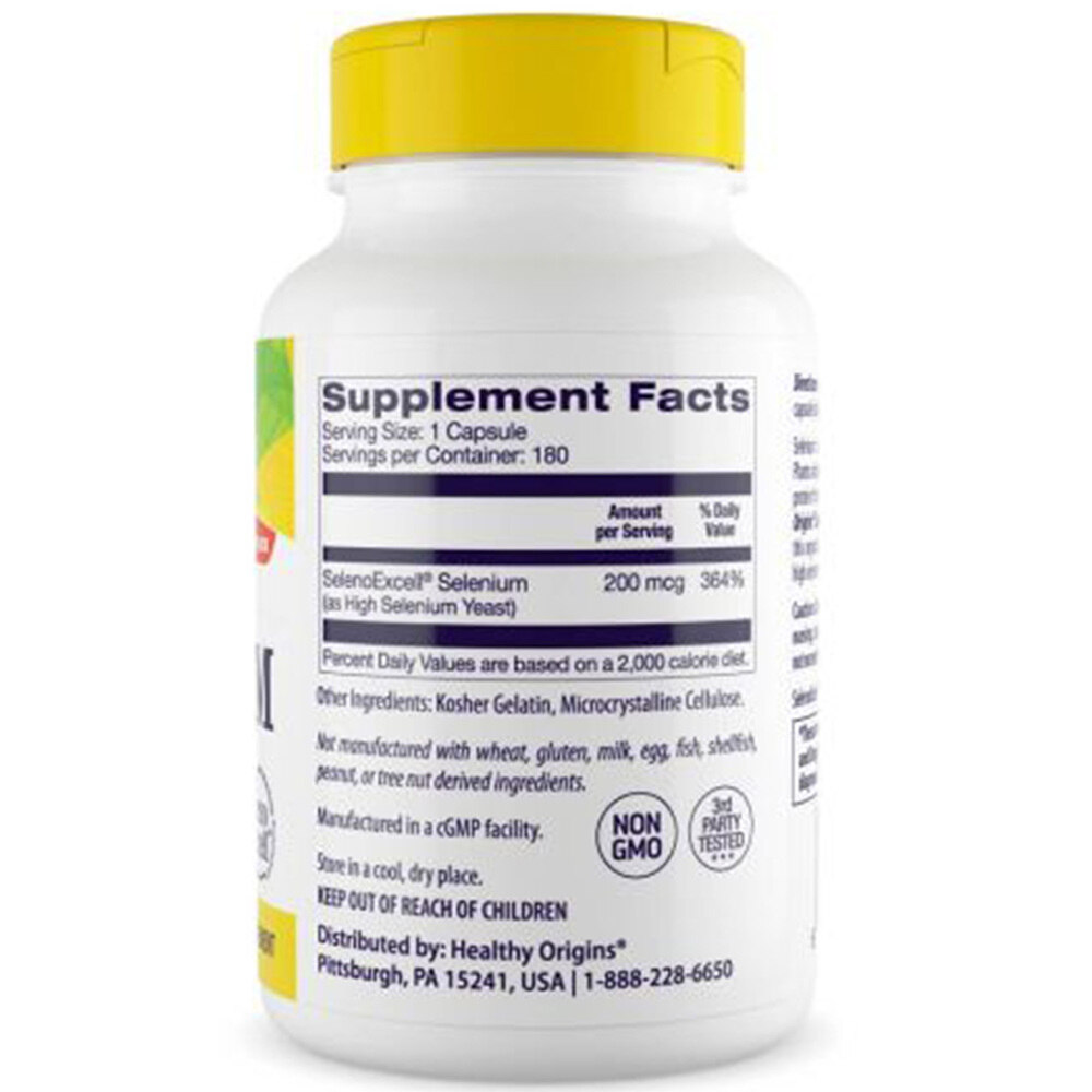 Healthy Origins Seleno Excell Seleeni 200 mcg, 180 kapselia - Image 3