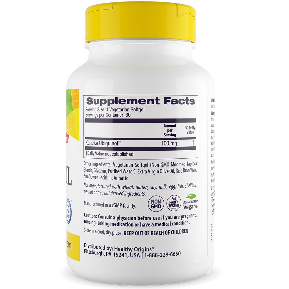 Healthy Origins Vegaaninen Ubikinoli 100 mg, 60 kasviskapselia - Image 3