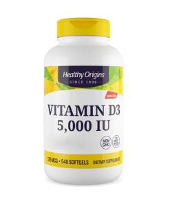 Healthy Origins Vitamin D3 Depot 5000 IU 540 pehmeää kapselia - Image 2