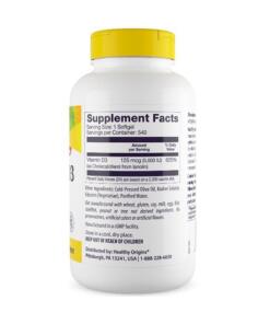 Healthy Origins Vitamin D3 Depot 5000 IU 540 pehmeää kapselia - Image 4