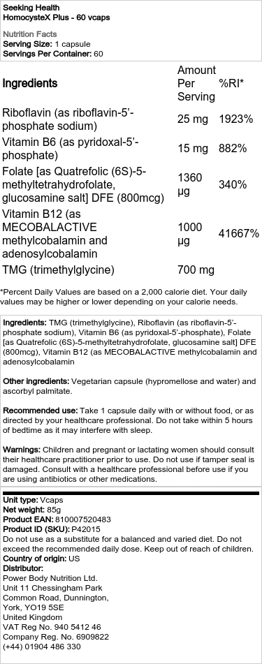 HomocysteX Plus - 60 kasviskapselia - Image 2
