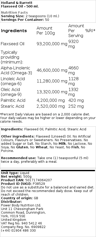 Pellavaöljy - 500 ml - Image 2