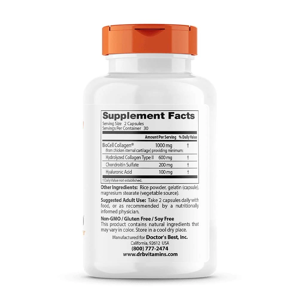 Hyaluronihappo + kondroitiinisulfaatti BioCell Collagen - 60 kapselia - Image 2