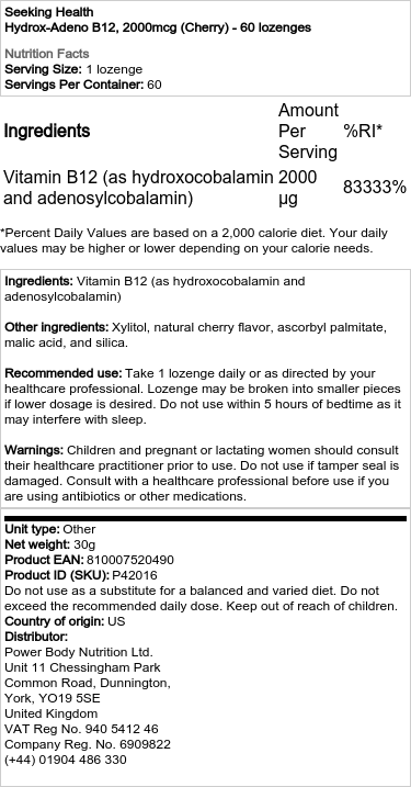 2000 mcg (Kirsebær) - 60 sugetabletter
