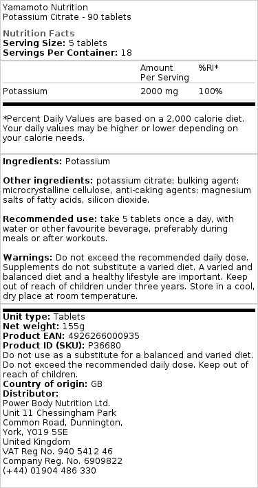 Kaliumsitraatti - 90 tablettia - Image 2