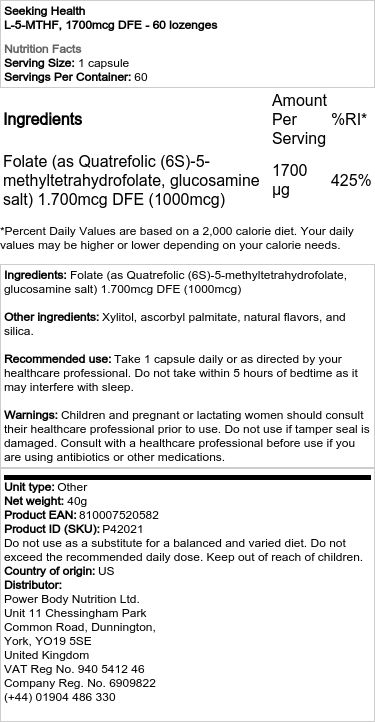 1700mcg DFE - 60 kapsler