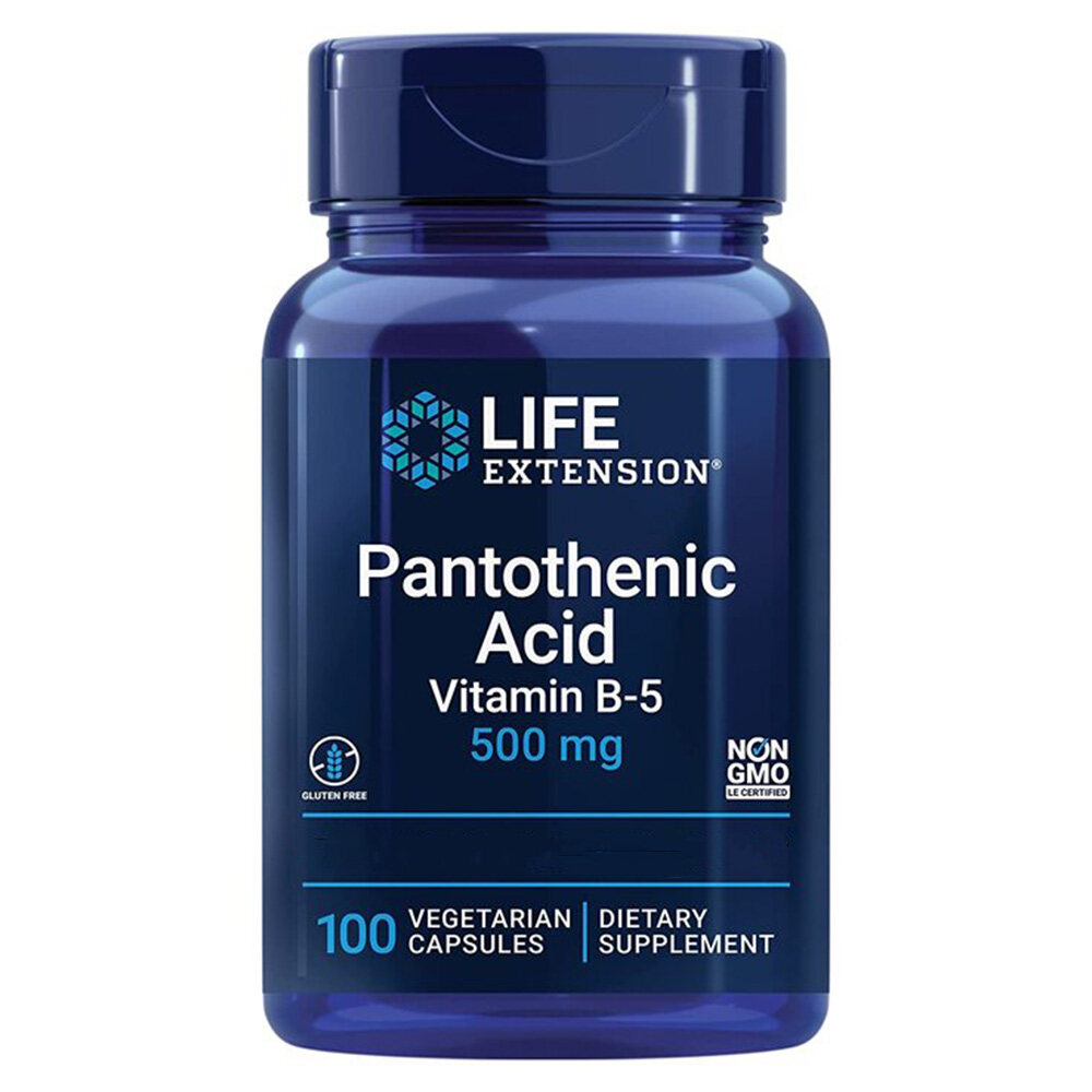 Pantoteenihappo (B5-vitamiini), 500 mg - 100 kapselia - Image 4